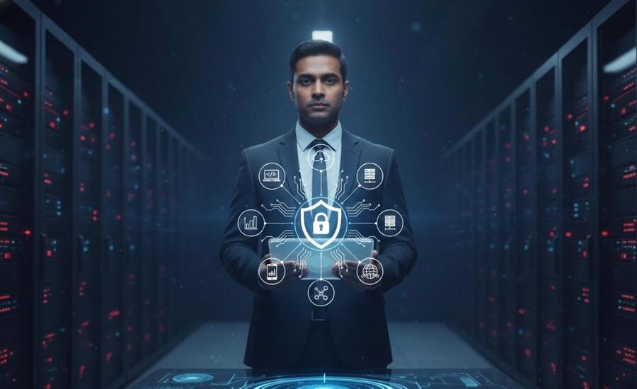 Cyber security consultant ensuring data protection