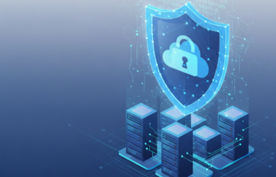 Cloud security protecting business data with secure digital infrastructure