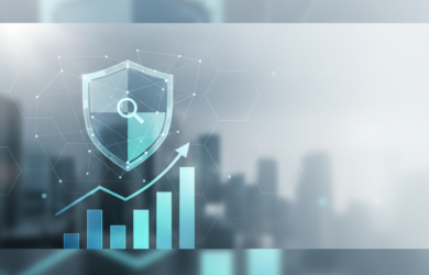 Cyber security risk assessment concept, analytics graph, and data protection visualization