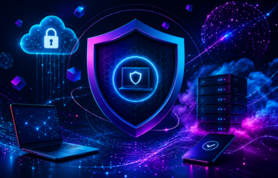 Advanced EDR cyber security protecting modern workplace devices