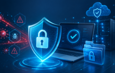 Anti Malware protection concept securing business data and network systems