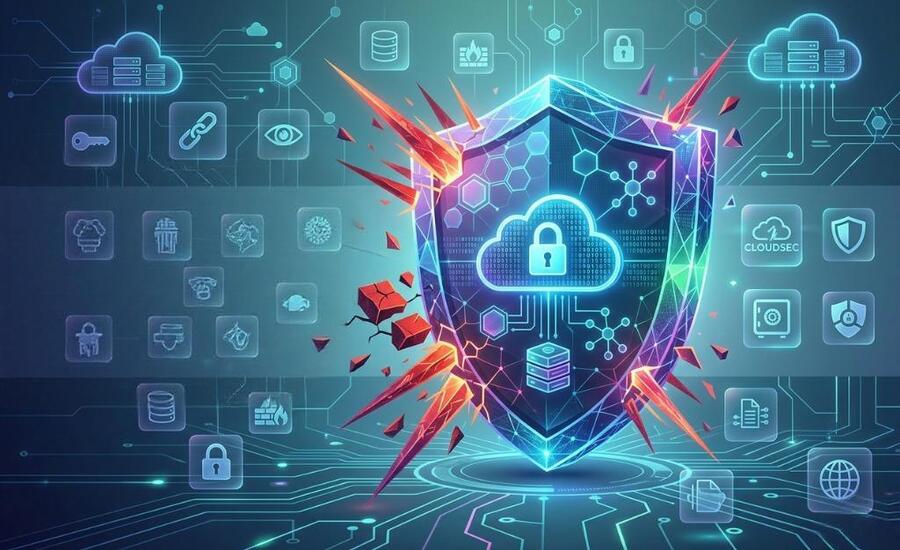Cloud Security system protecting business data from ransomware attacks