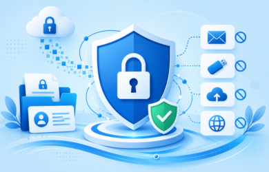 Data Loss Prevention system protecting business data from insider threats