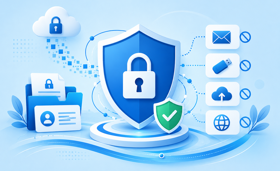 Data Loss Prevention system protecting business data from insider threats