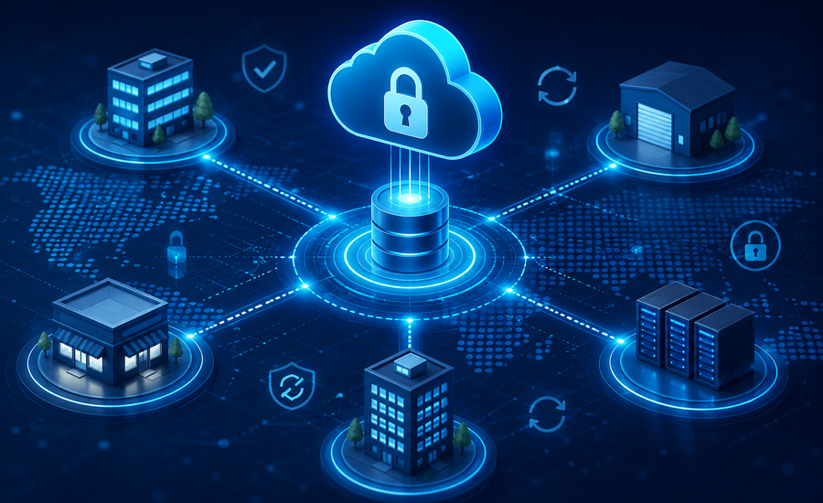 Secure backup solutions protecting business data across multiple office locations
