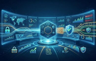Security analysts monitoring cyber threats through a Security Operation Center dashboard with real-time alerts, network visibility, incident response tracking, and advanced cybersecurity monitoring tools.