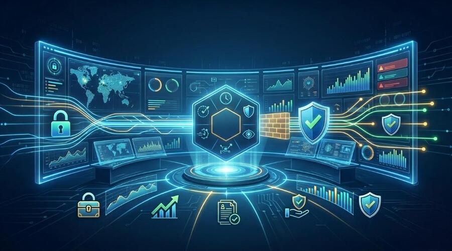 Security analysts monitoring cyber threats through a Security Operation Center dashboard with real-time alerts, network visibility, incident response tracking, and advanced cybersecurity monitoring tools.